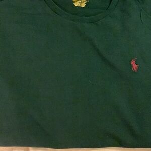 Polo by Ralph Lauren Men's Dark Green Shirt with Red Logo